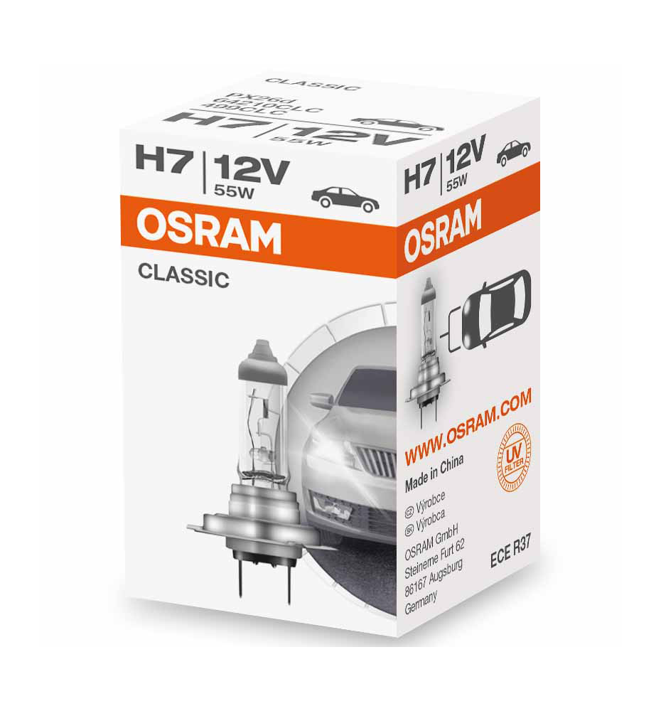 LAMPADA OSRAM H7 12V 55W UV FILTER 64210 CLASSIC